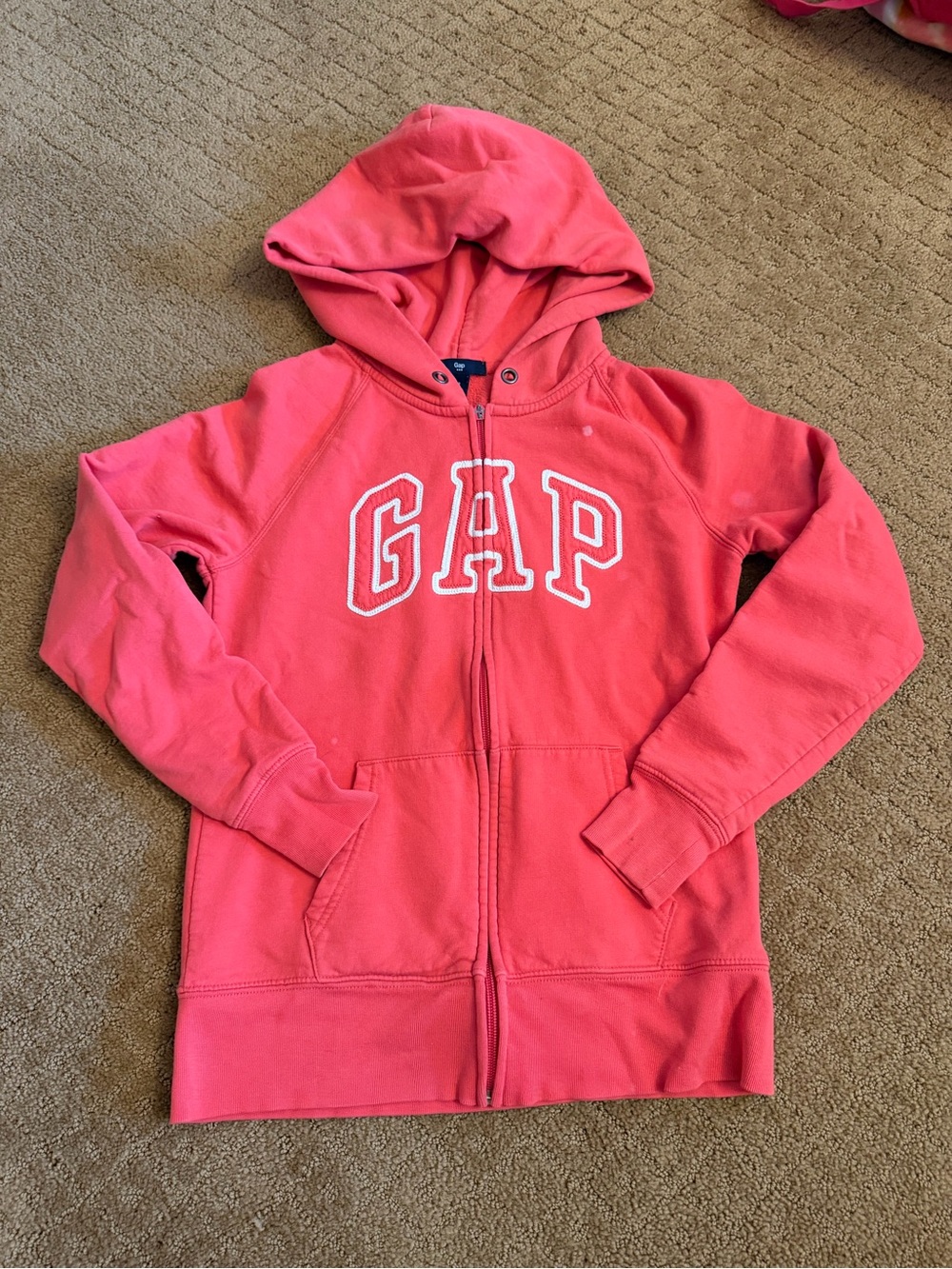 GAP Coral Zip Up Hooded Sweatshirt Women’s Small